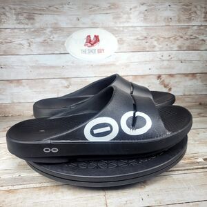 OOFOS OOahh Sport Slide Sandals Men's Size 11 Black Casual Outdoor Slip On Shoes